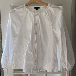 White j crew peasant blouse M